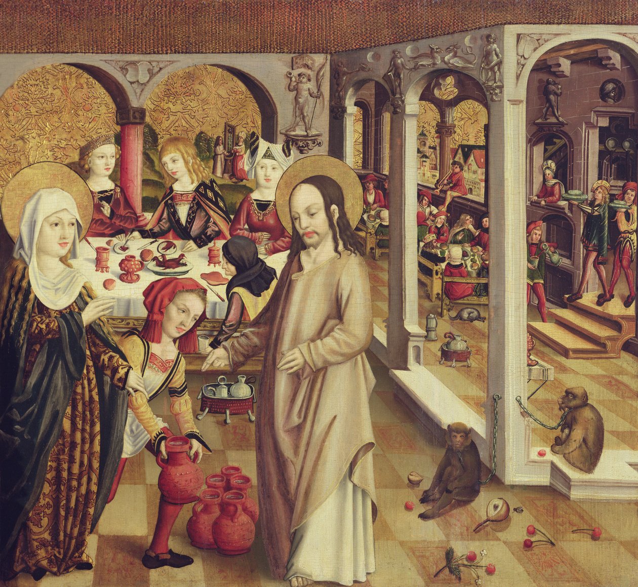 O casamento em Caná, c.1500 de German School