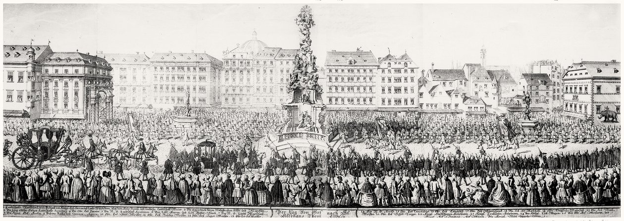 A procissão de Marie Therese (1638-83) através de Viena de German School