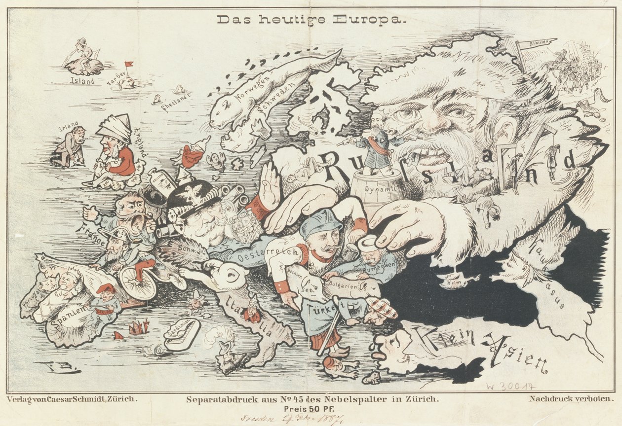 &39;A Europa de hoje&39;, 1887 de German School