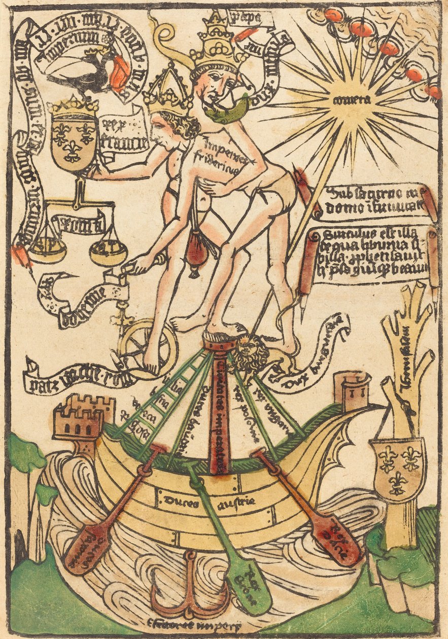 Alegoria do Encontro do Papa Paulo II e do Imperador Frederico III de German 15th Century