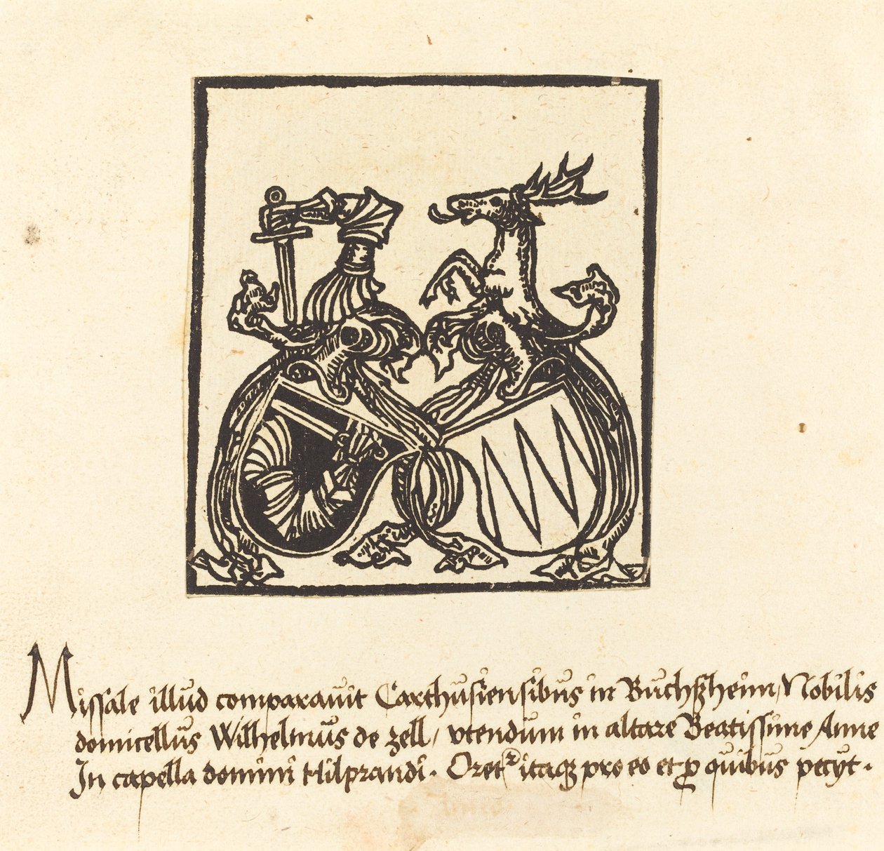 Exemplar de Wilhelm von Zell de German 15th Century