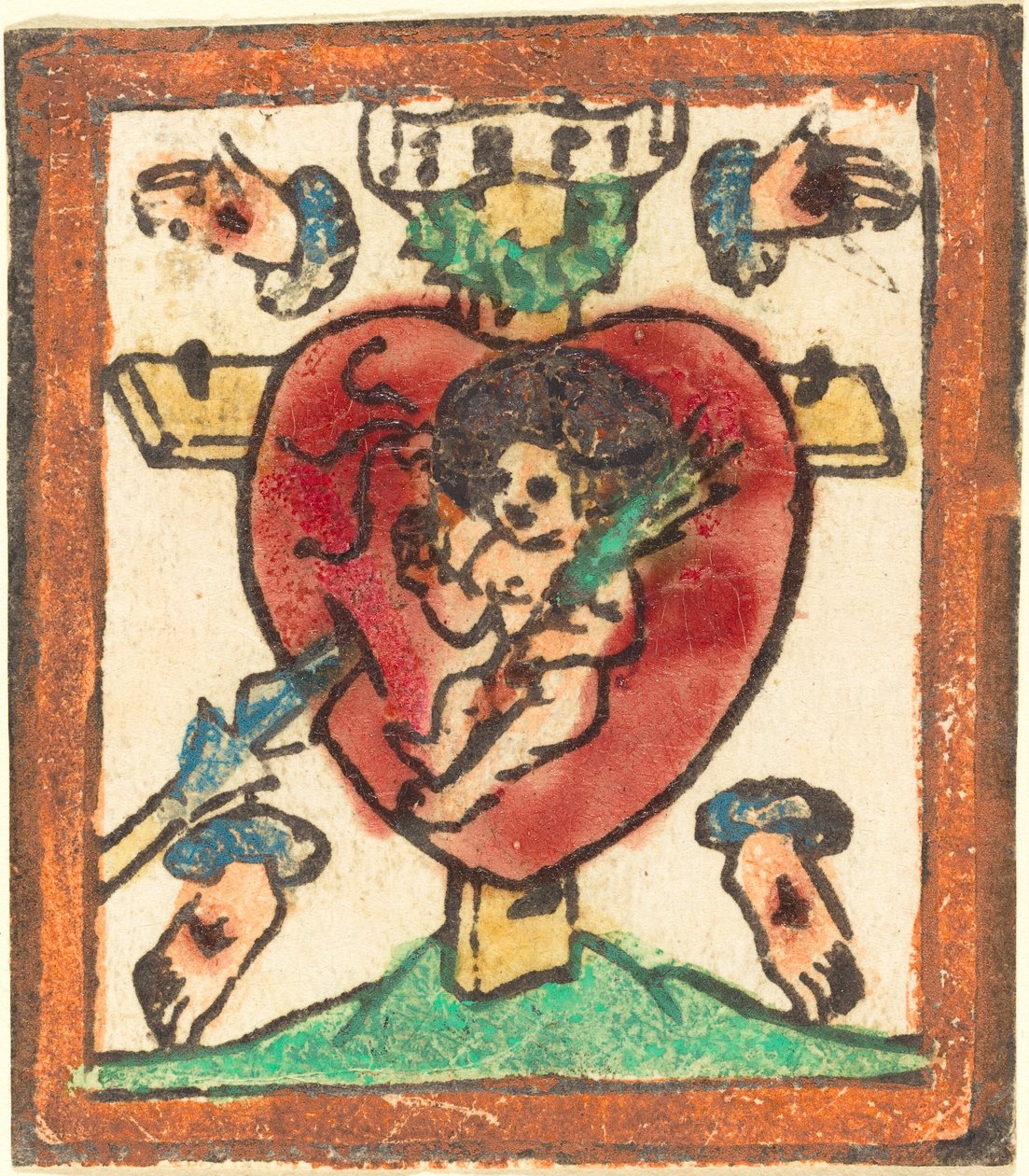 Menino Jesus no Sagrado Coração de German 15th Century