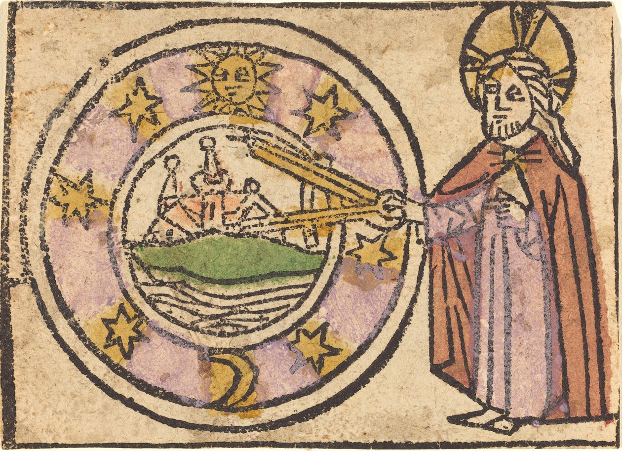 Cristo Medindo o Globo de German 15th Century