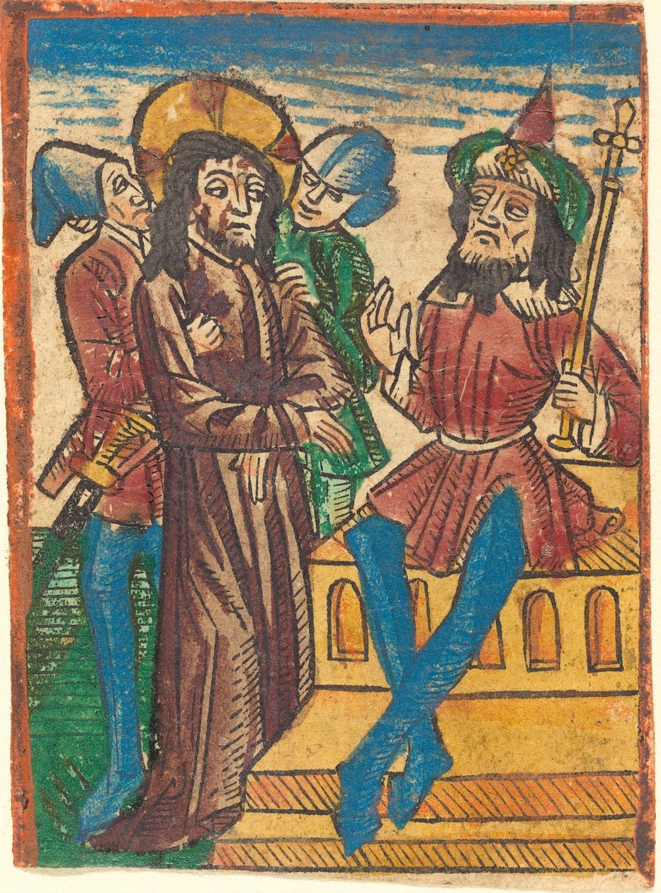 Cristo diante de Pilatos de German 15th Century