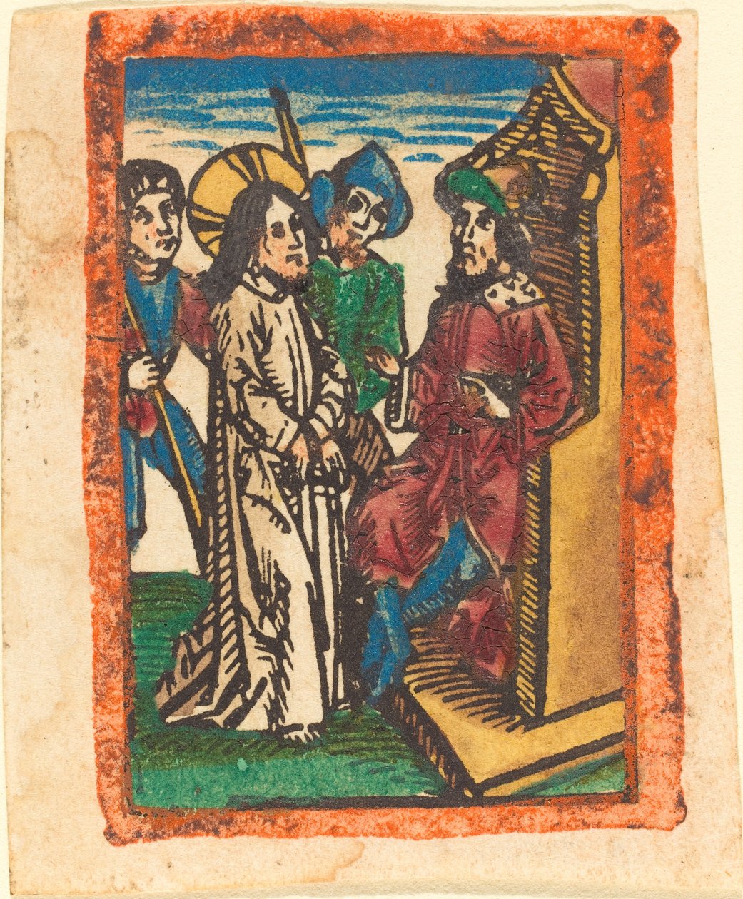 Cristo diante de Pilatos de German 15th Century