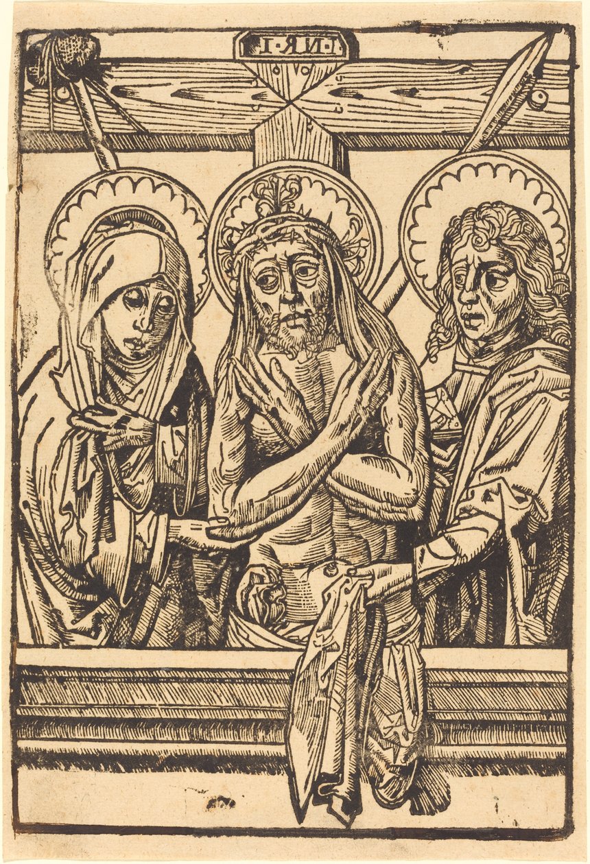 Cristo entre Maria e João de German 15th Century