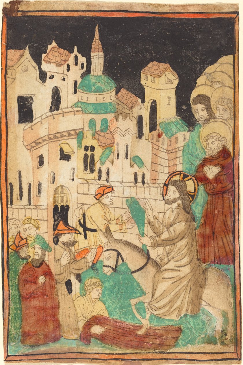 A entrada de Cristo em Jerusalém de German 15th Century