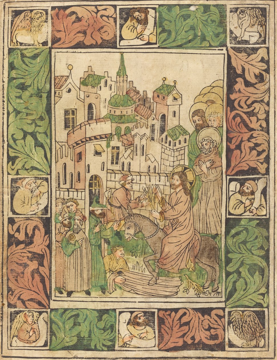 A entrada de Cristo em Jerusalém de German 15th Century