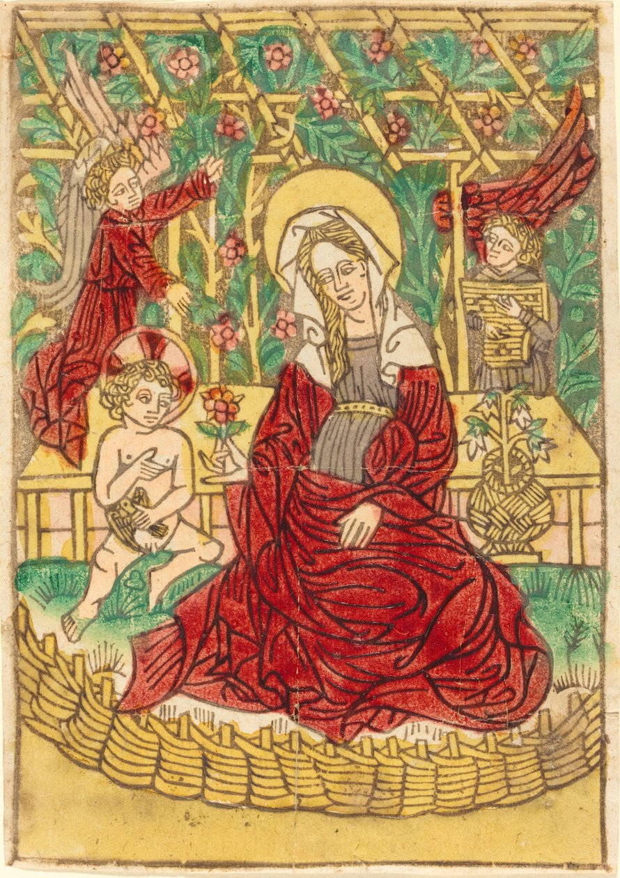 Madonna em um jardim fechado de German 15th Century