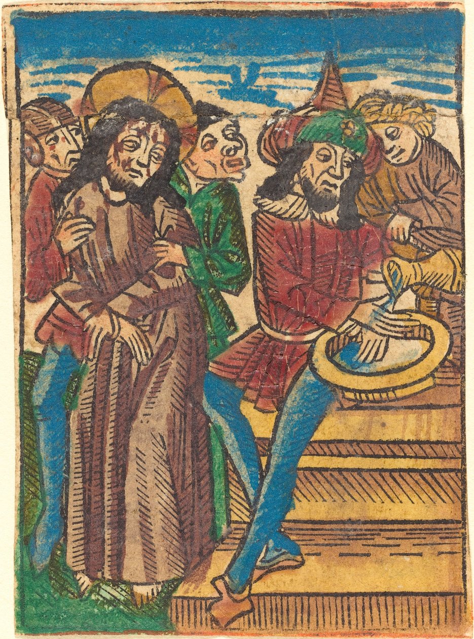 Pilatos lavando as mãos de German 15th Century