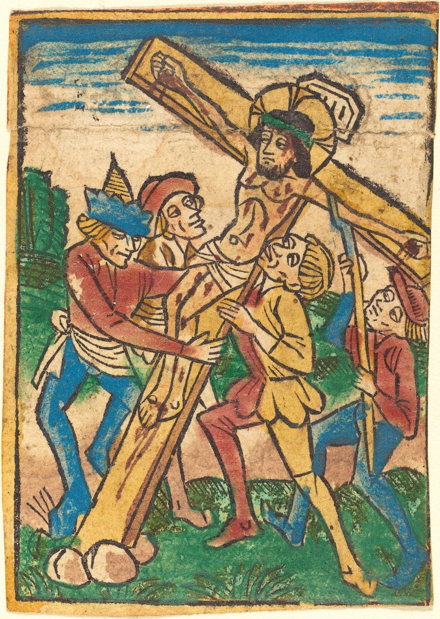 Levantando a cruz de German 15th Century
