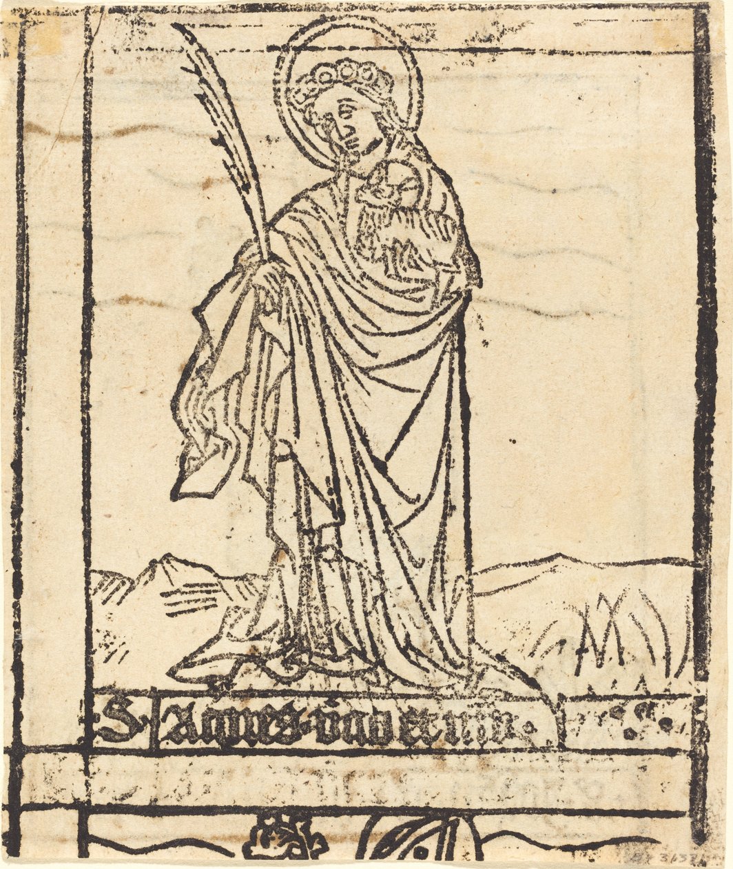 Santa Inês [verso] de German 15th Century