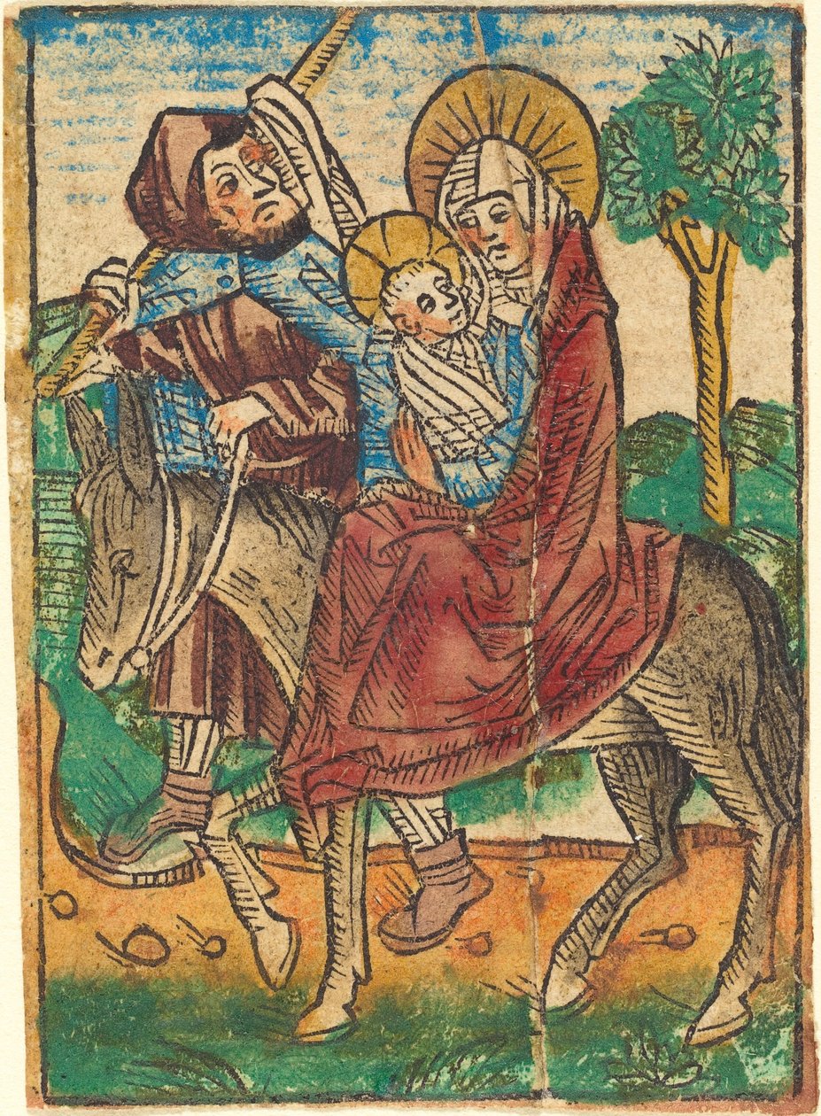 A fuga para o Egito de German 15th Century