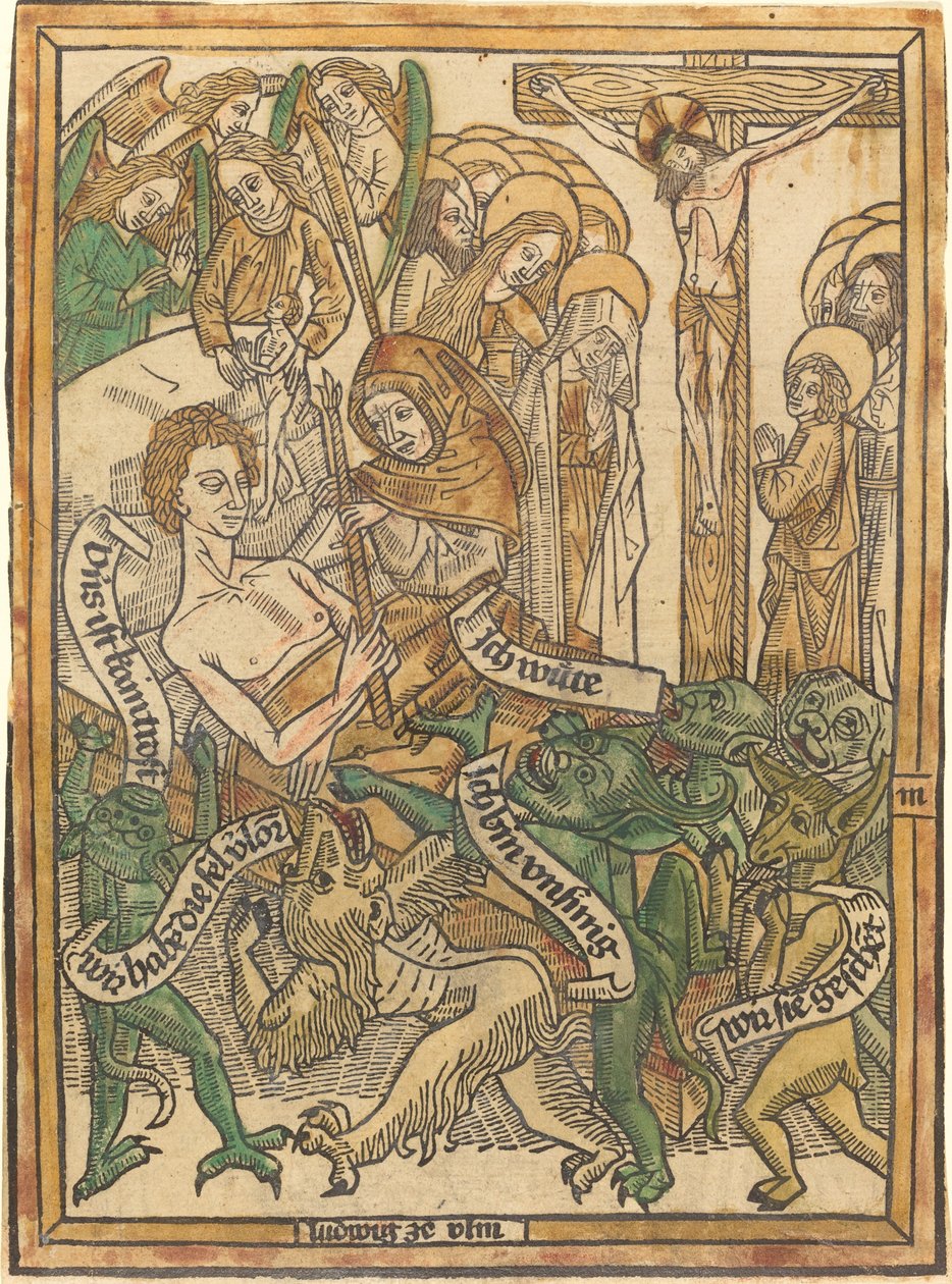 A última agonia do moribundo de German 15th Century