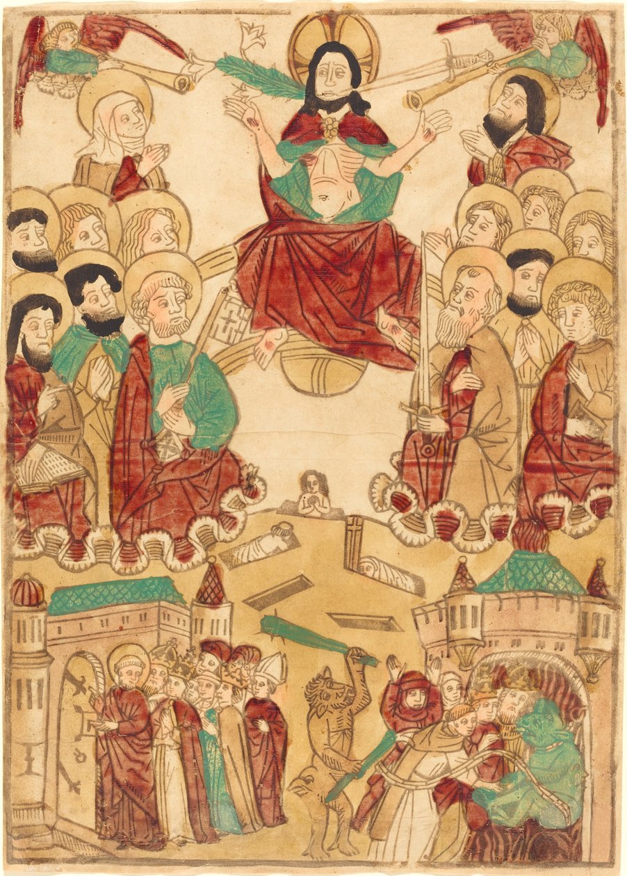 O Juízo Final com os Apóstolos de German 15th Century