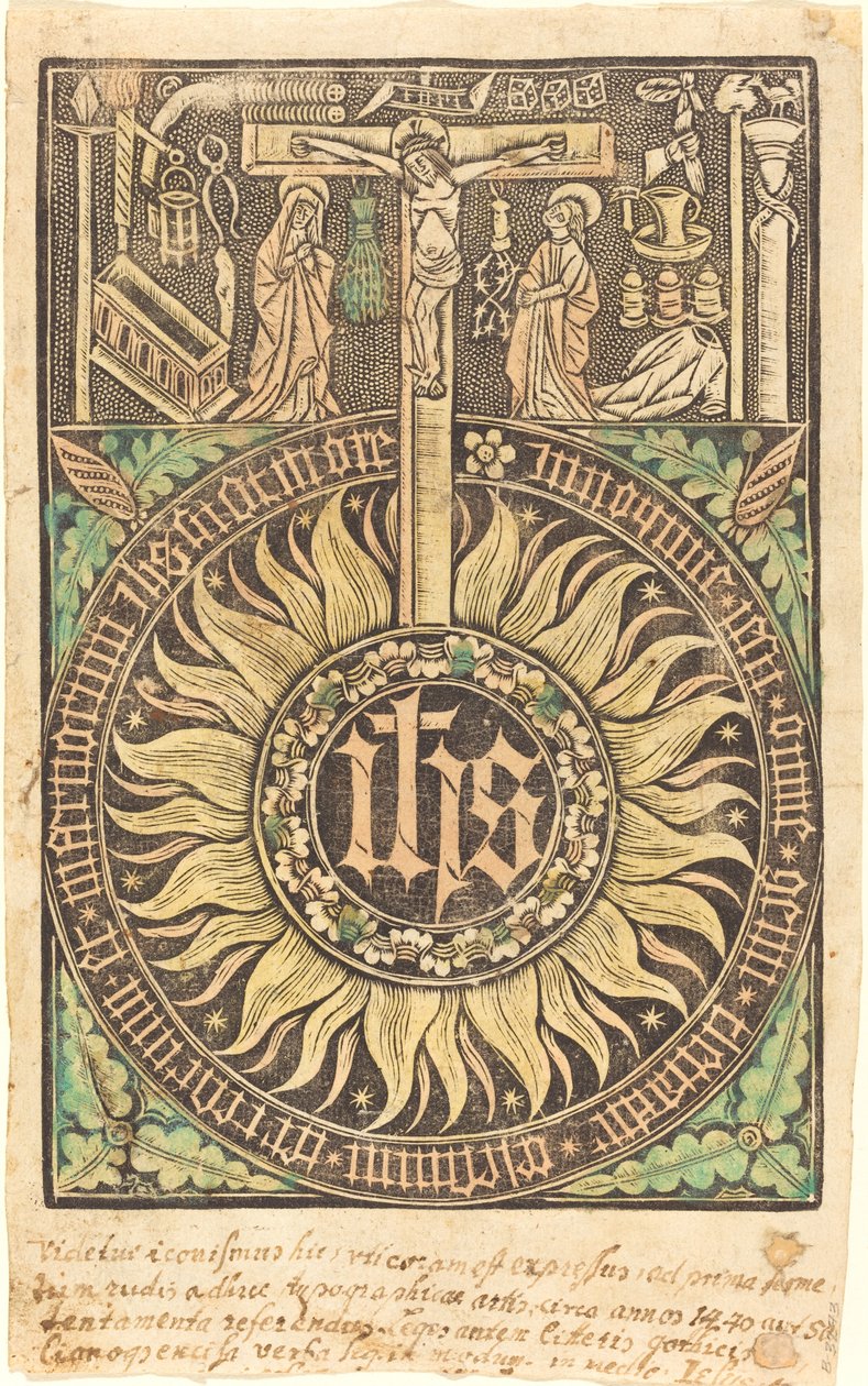 A Monografia Sagrada com os Símbolos da Crucificação e da Paixão [reto] de German 15th Century