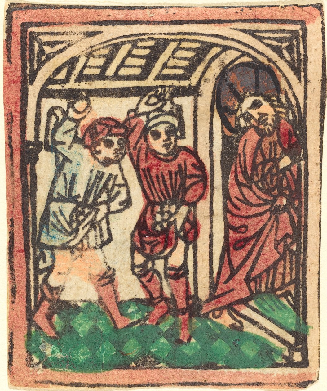 O apedrejamento de Cristo de German 15th Century