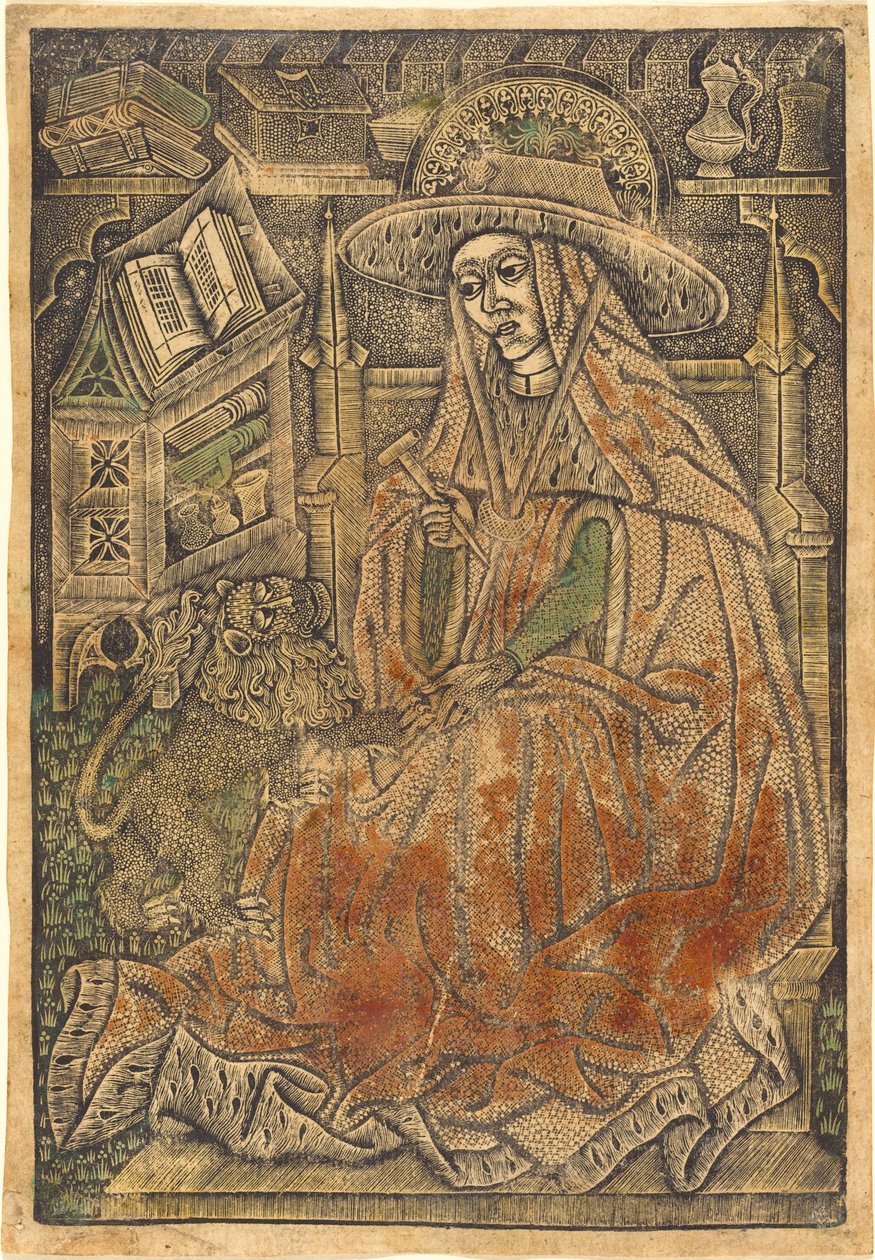 São Jerônimo em seu estúdio de German 15th Century or Master of the Aachen Madonna
