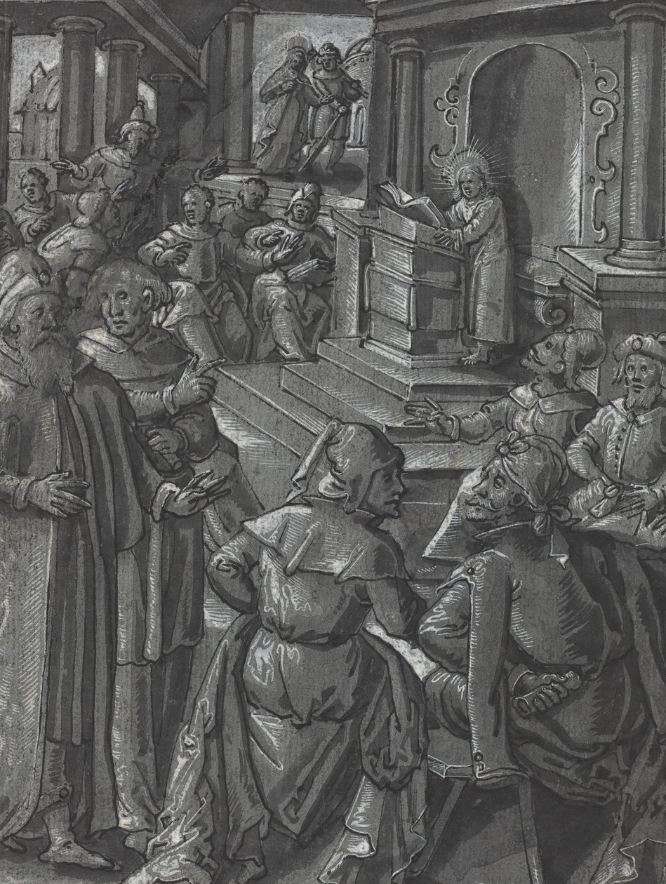 Cristo Curando o Coxo [verso] de German 16th Century