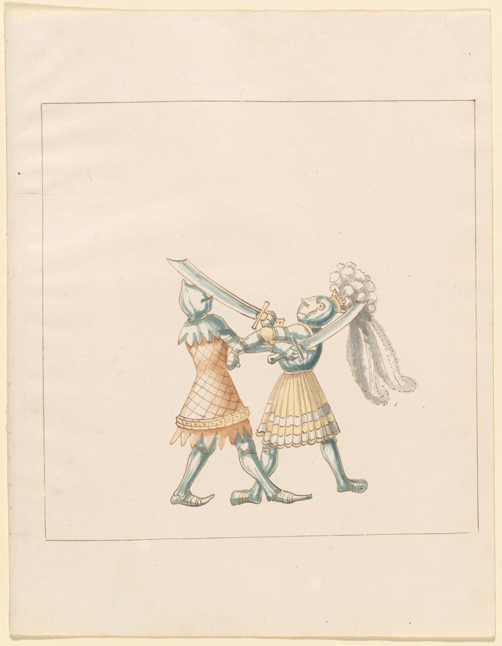 Freydal, O Livro das Justas e Torneio do Imperador Maximiliano I: Combates a Pé (Jousts) (Volume III): Placa 154 de German 16th Century