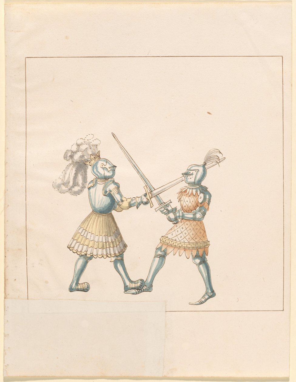 Freydal, O Livro das Justas e Torneio do Imperador Maximiliano I: Combates a Pé (Justas) (Volume III): Placa 158 de German 16th Century