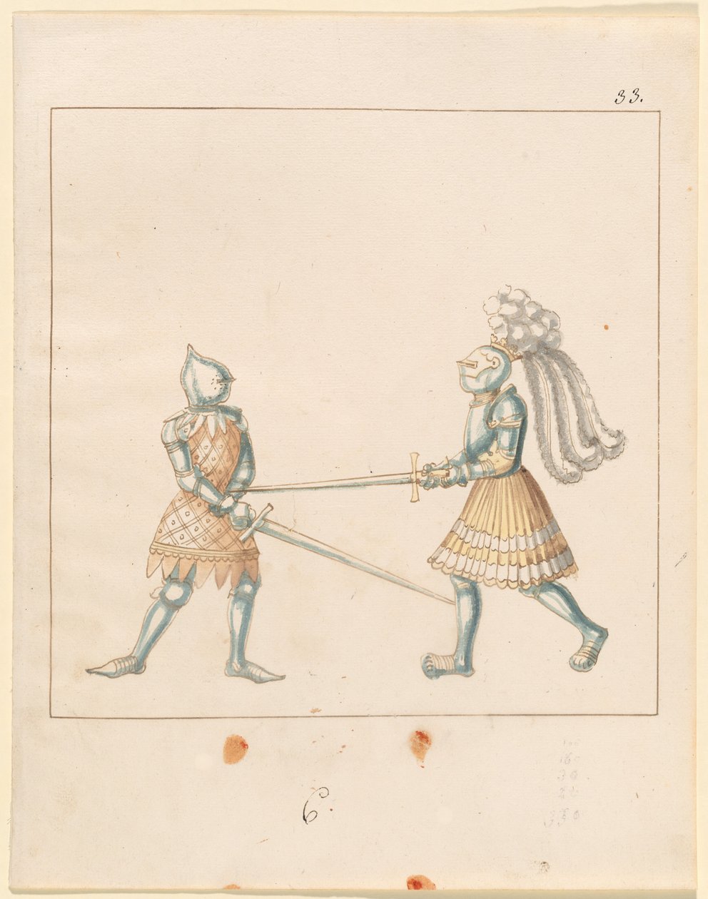Freydal, O Livro das Justas e Torneio do Imperador Maximiliano I: Combates a Pé (Jousts) (Volume III): Placa 163 de German 16th Century