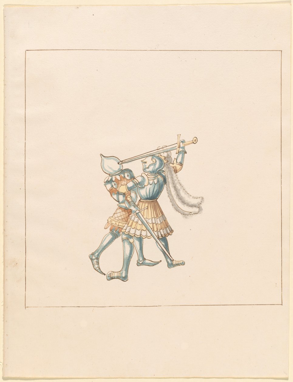 Freydal, O Livro das Justas e Torneio do Imperador Maximiliano I: Combates a Pé (Jousts) (Volume III): Placa 160 de German 16th Century