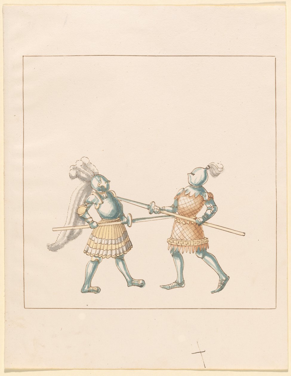 Freydal, O Livro das Justas e Torneio do Imperador Maximiliano I: Combates a Pé (Jousts) (Volume III): Placa 148 de German 16th Century