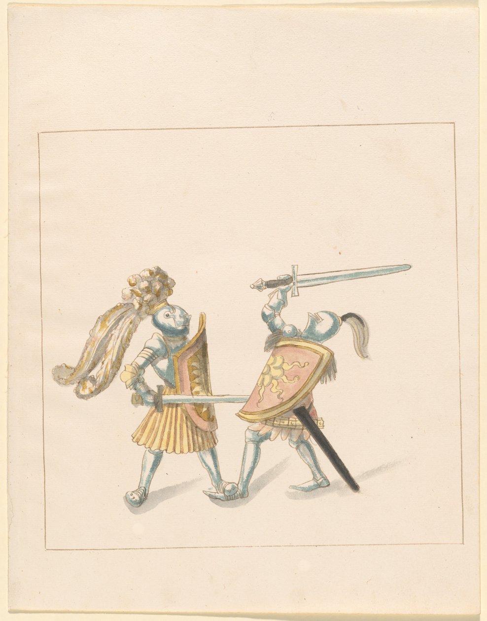 Freydal, O Livro das Justas e Torneio do Imperador Maximiliano I: Combates a Pé (Jousts) (Volume III): Placa 161 de German 16th Century