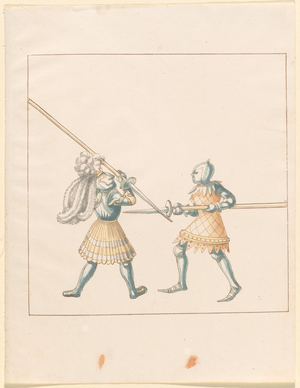 Freydal, O Livro das Justas e Torneio do Imperador Maximiliano I: Combates a Pé (Jousts) (Volume III): Placa 147 de German 16th Century