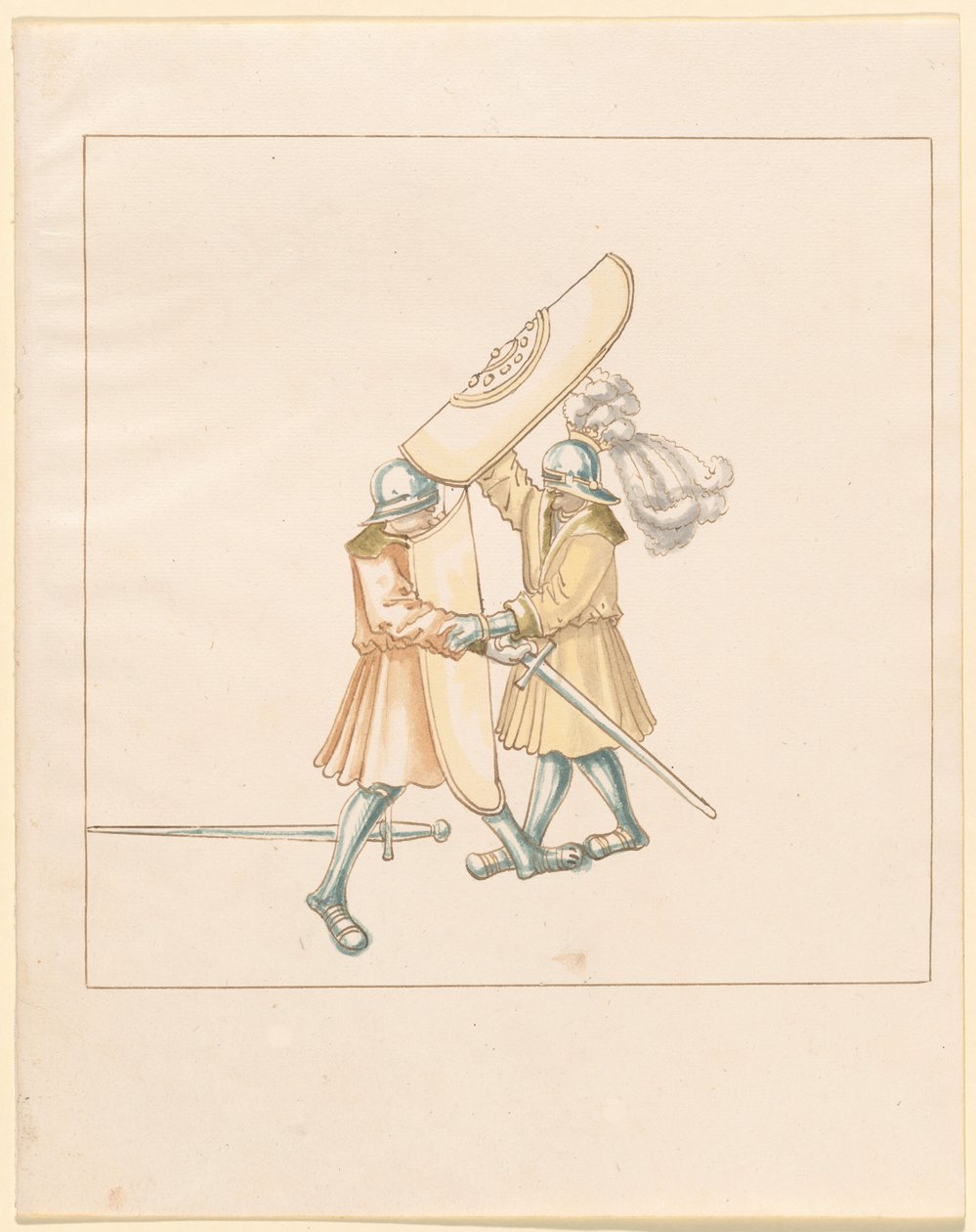 Freydal, O Livro das Justas e Torneio do Imperador Maximiliano I: Combates a Pé (Jousts) (Volume III): Placa 156 de German 16th Century