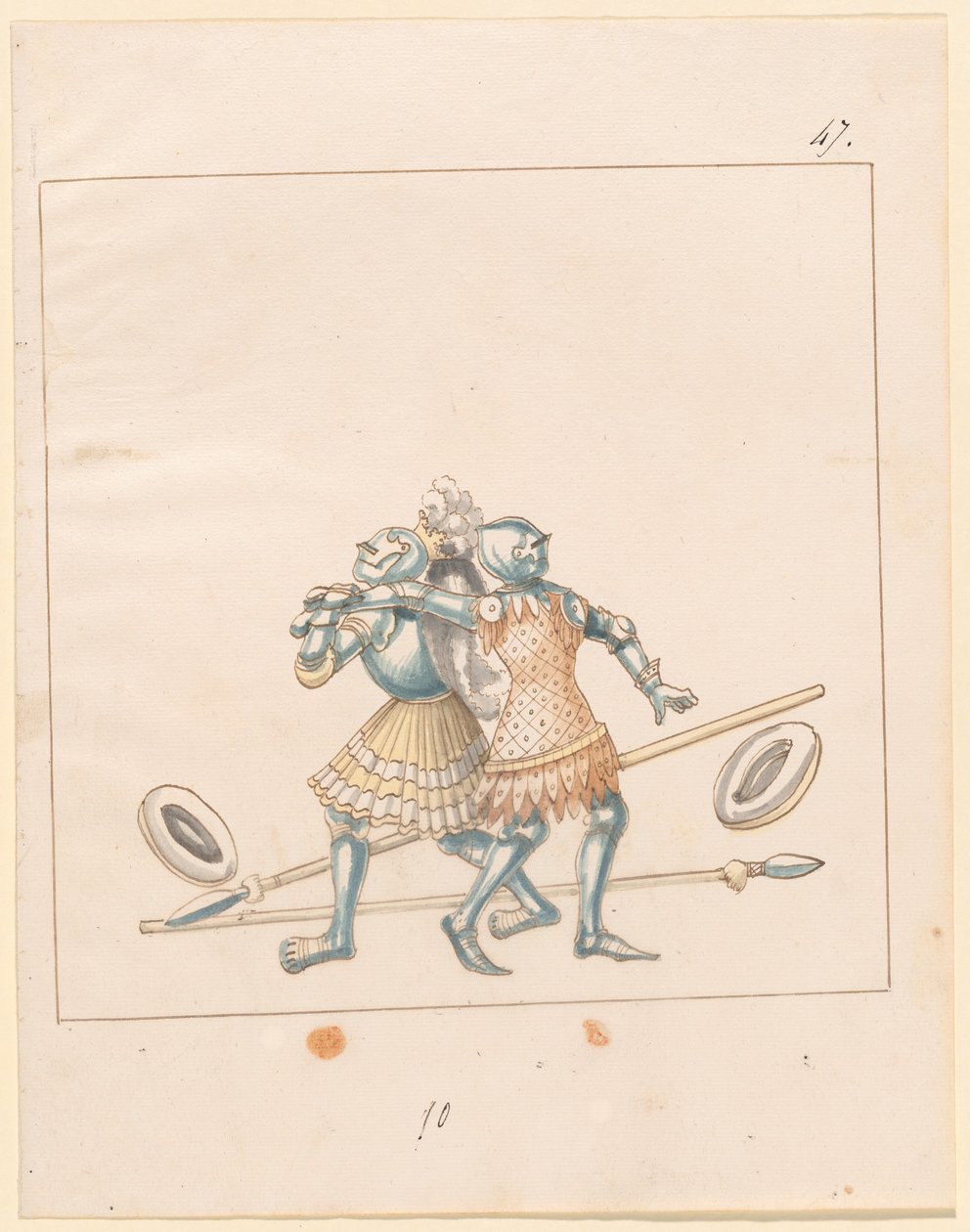 Freydal, O Livro das Justas e Torneio do Imperador Maximiliano I: Combates a Pé (Jousts) (Volume III): Placa 152 de German 16th Century