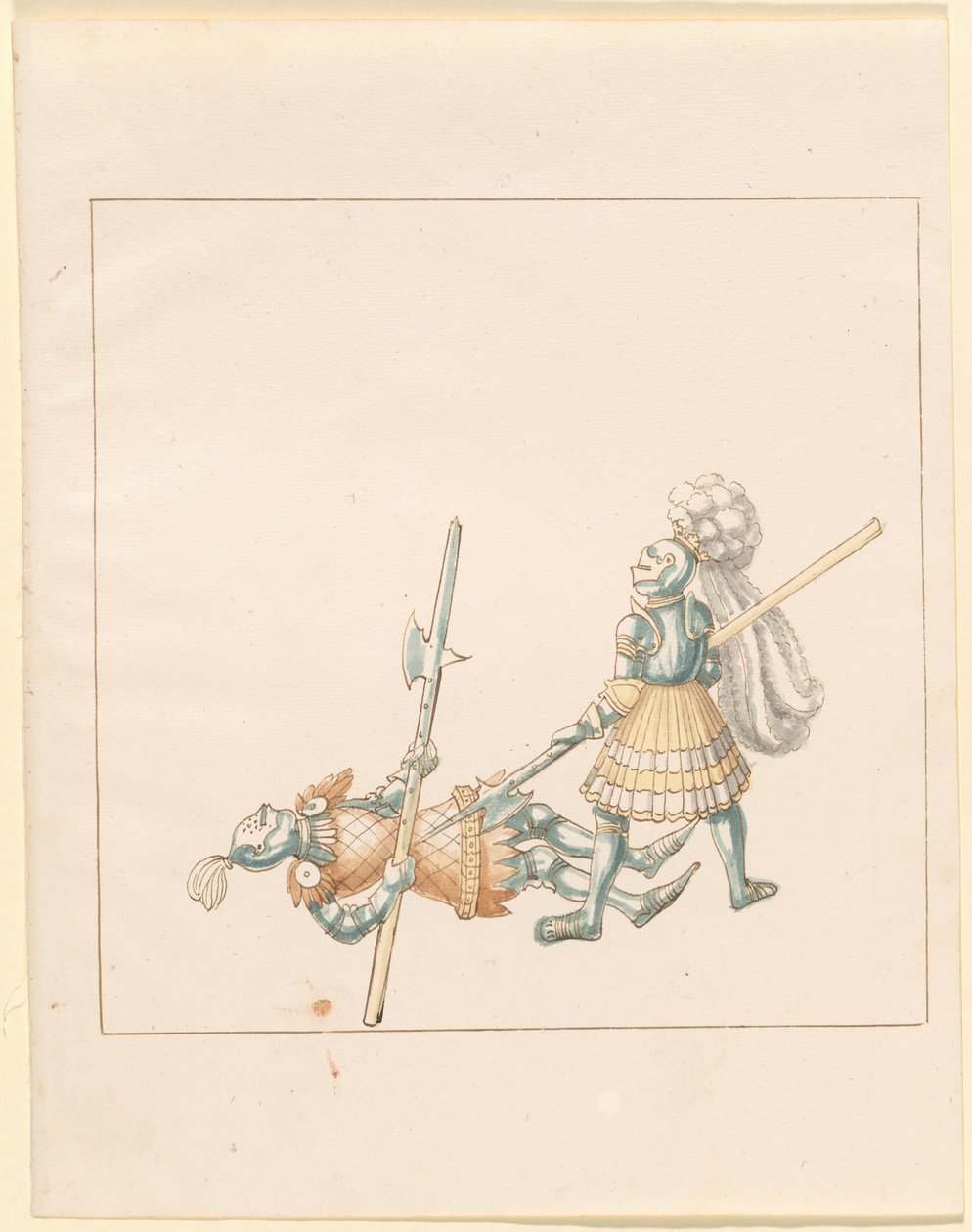 Freydal, O Livro das Justas e Torneio do Imperador Maximiliano I: Combates a Pé (Justas) (Volume III): Placa 145 de German 16th Century