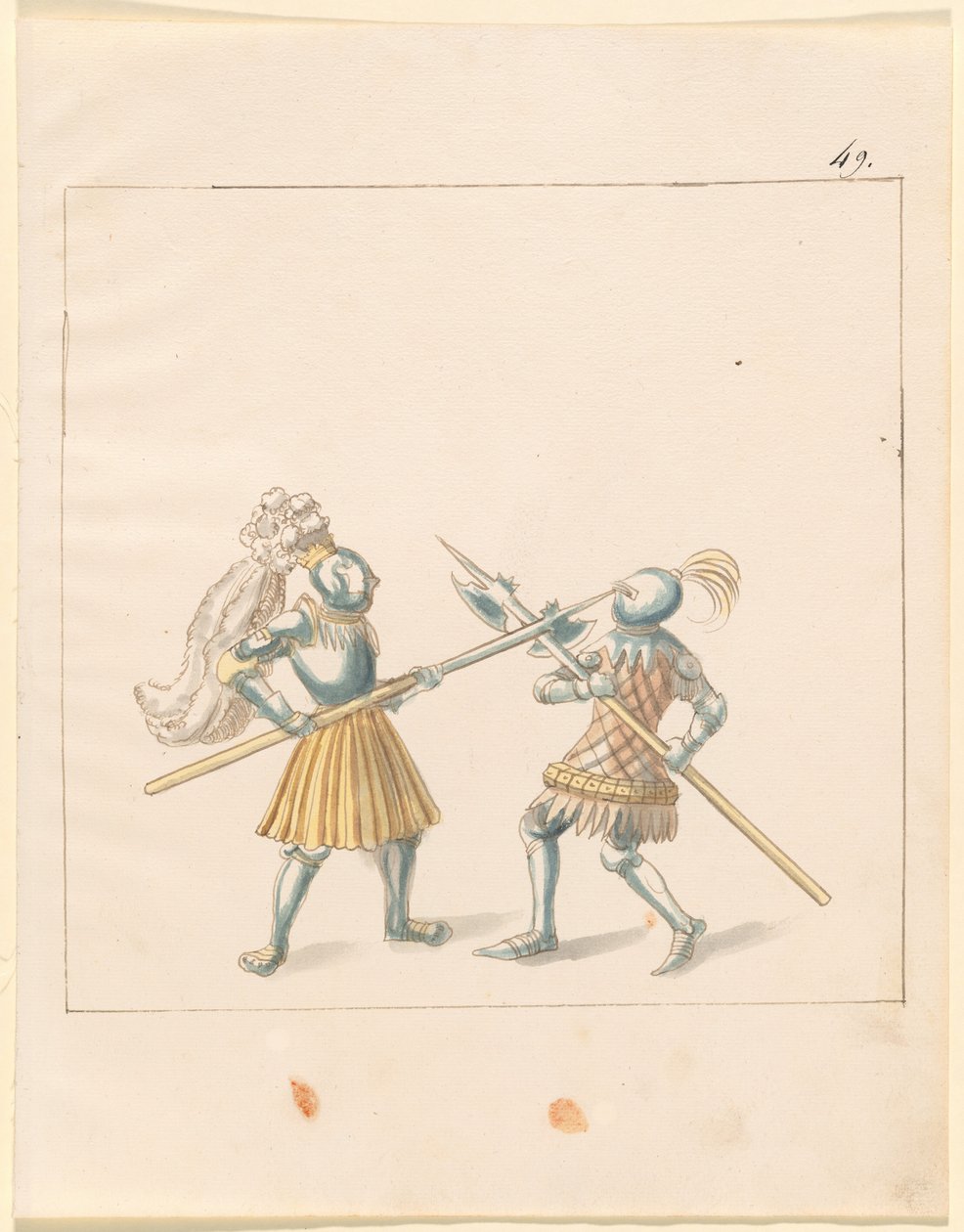 Freydal, O Livro das Justas e Torneio do Imperador Maximiliano I: Combates a Pé (Jousts) (Volume III): Placa 146 de German 16th Century