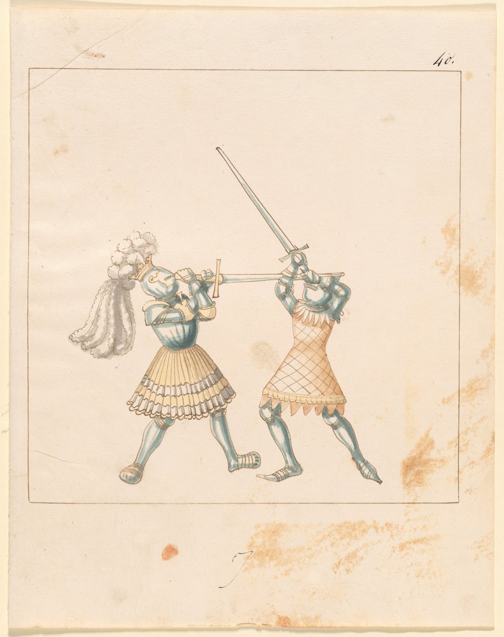Freydal, O Livro das Justas e Torneio do Imperador Maximiliano I: Combates a Pé (Jousts) (Volume III): Placa 157 de German 16th Century