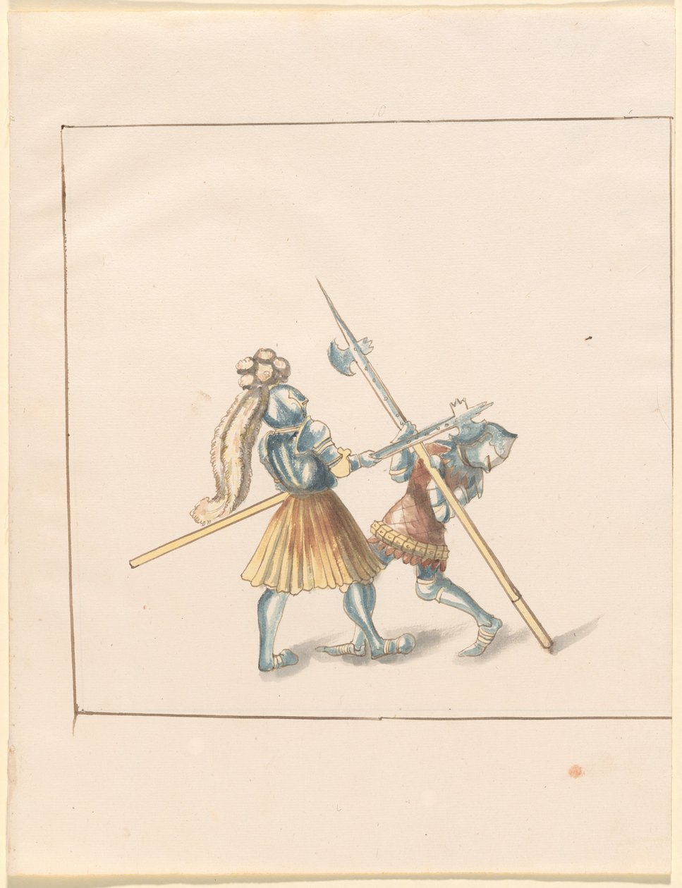 Freydal, O Livro das Justas e Torneio do Imperador Maximiliano I: Combates a Pé (Jousts) (Volume III): Placa 142 de German 16th Century