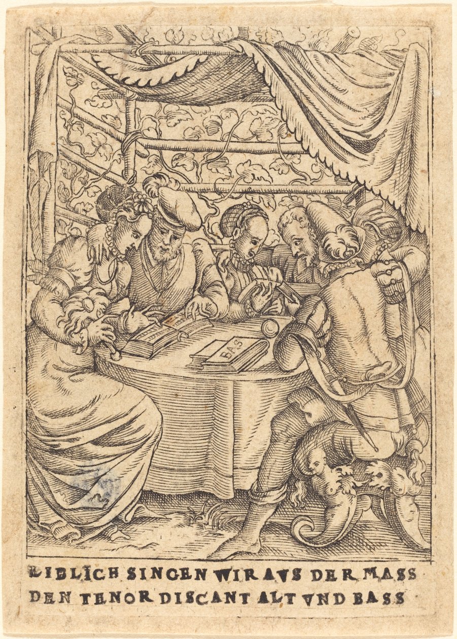 Cantamos carinhosamente o tenor discant alto e baixo da massagem de German 16th Century