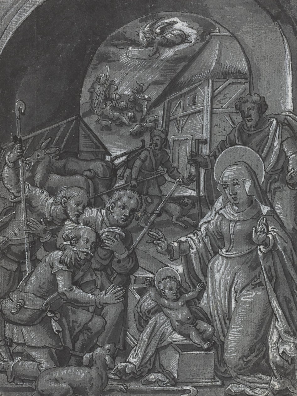 O Nascimento de Cristo [verso] de German 16th Century