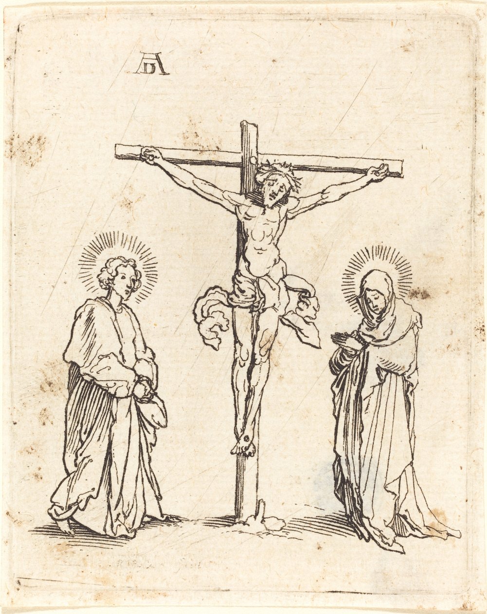 A crucificação com a Virgem e São João de German 16th Century after Albrecht Dürer