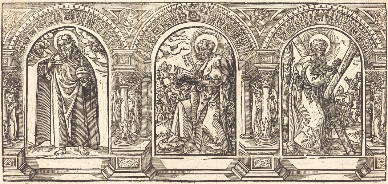 Cristo e seus discípulos II de German 16th Century after Martin Schongauer