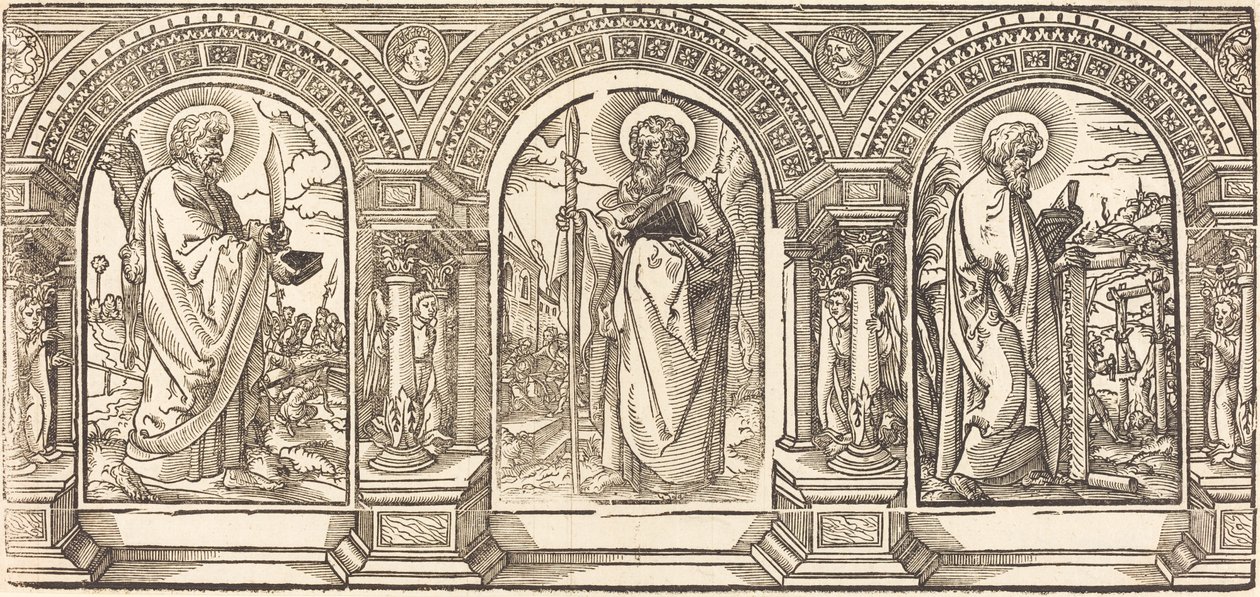 Cristo e seus discípulos I de German 16th Century after Martin Schongauer