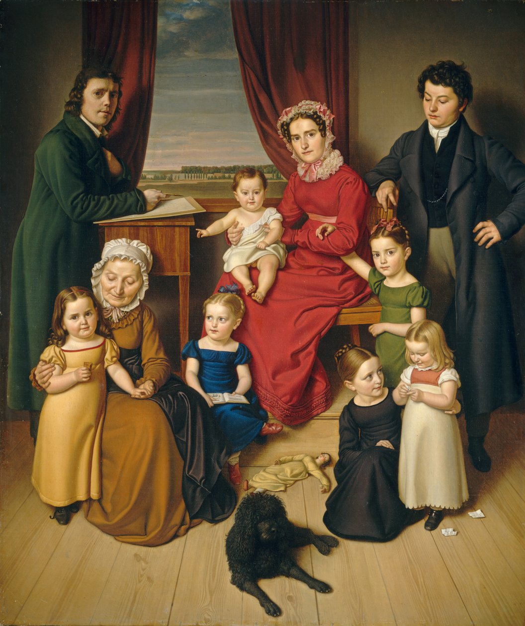 Um artista e sua família de German 19th Century