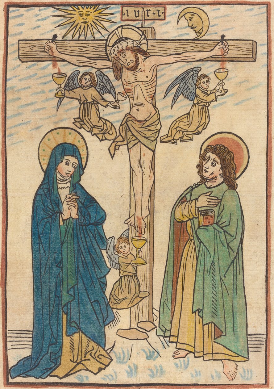 Cristo na cruz com anjos de German 19th Century after German 15th Century