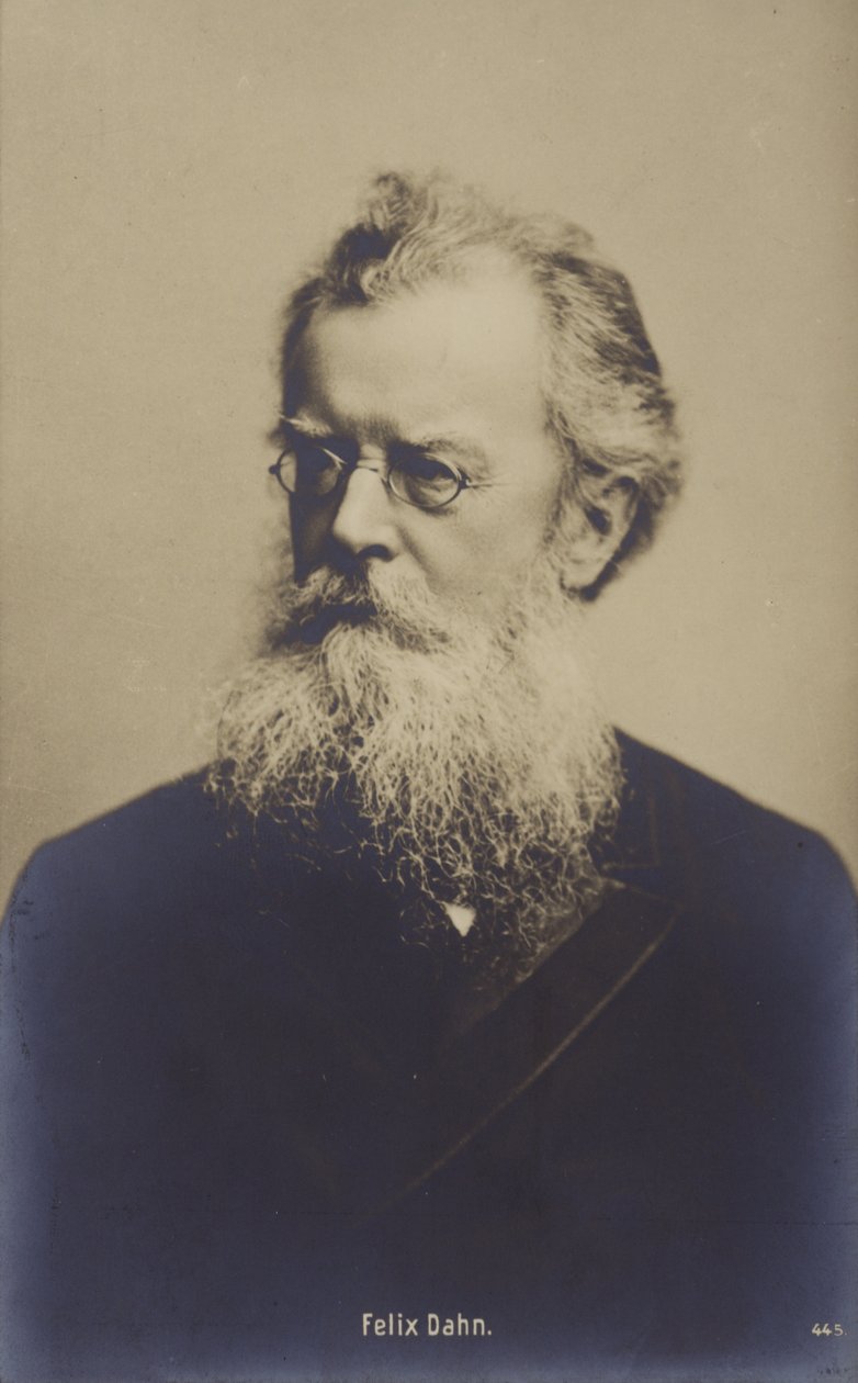 Felix Dahn (1834-1912), advogado, autor e historiador alemão (fotografia a preto e branco) de German Photographer