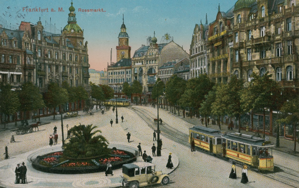 Frankfurt, Rossmarkt. Postal enviado em 1913. de German Photographer