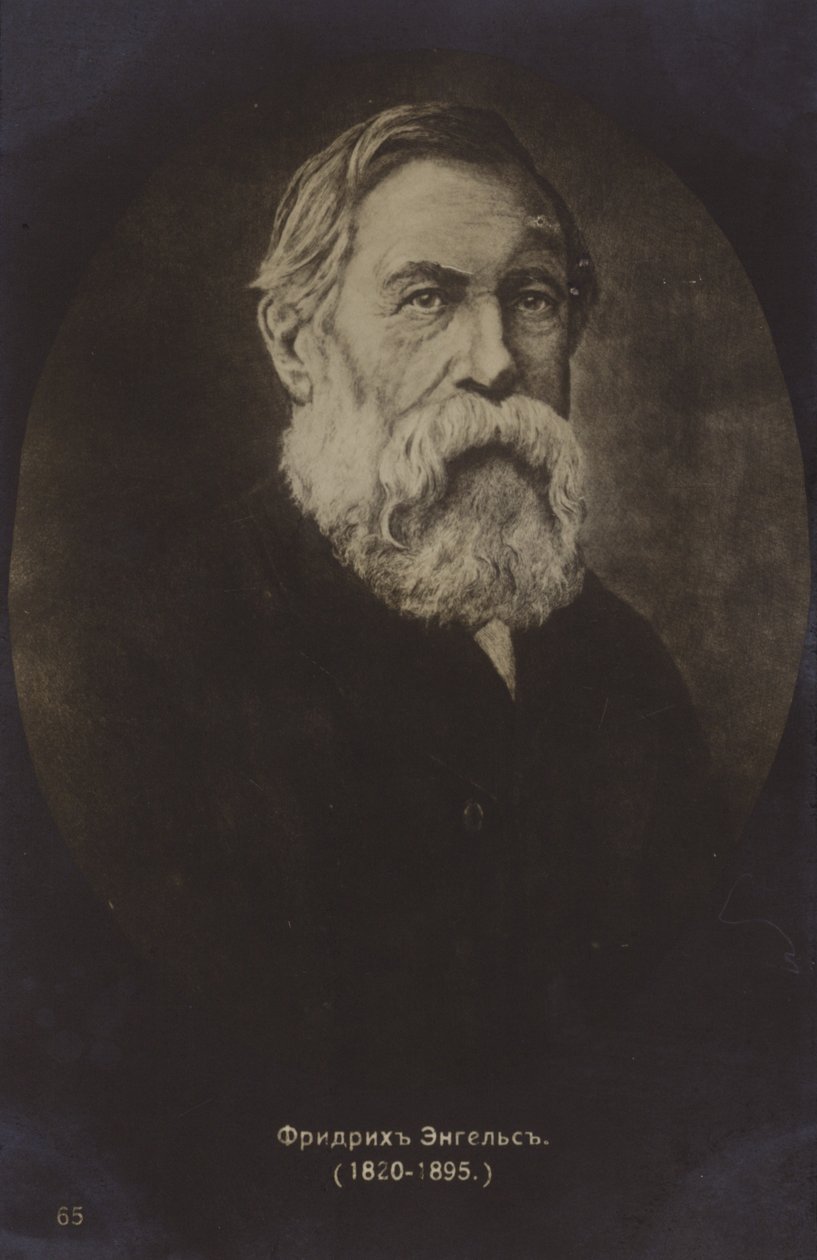 Friedrich Engels (1820-1895), teórico político, cientista social e escritor alemão (fotografia a preto e branco) de German Photographer