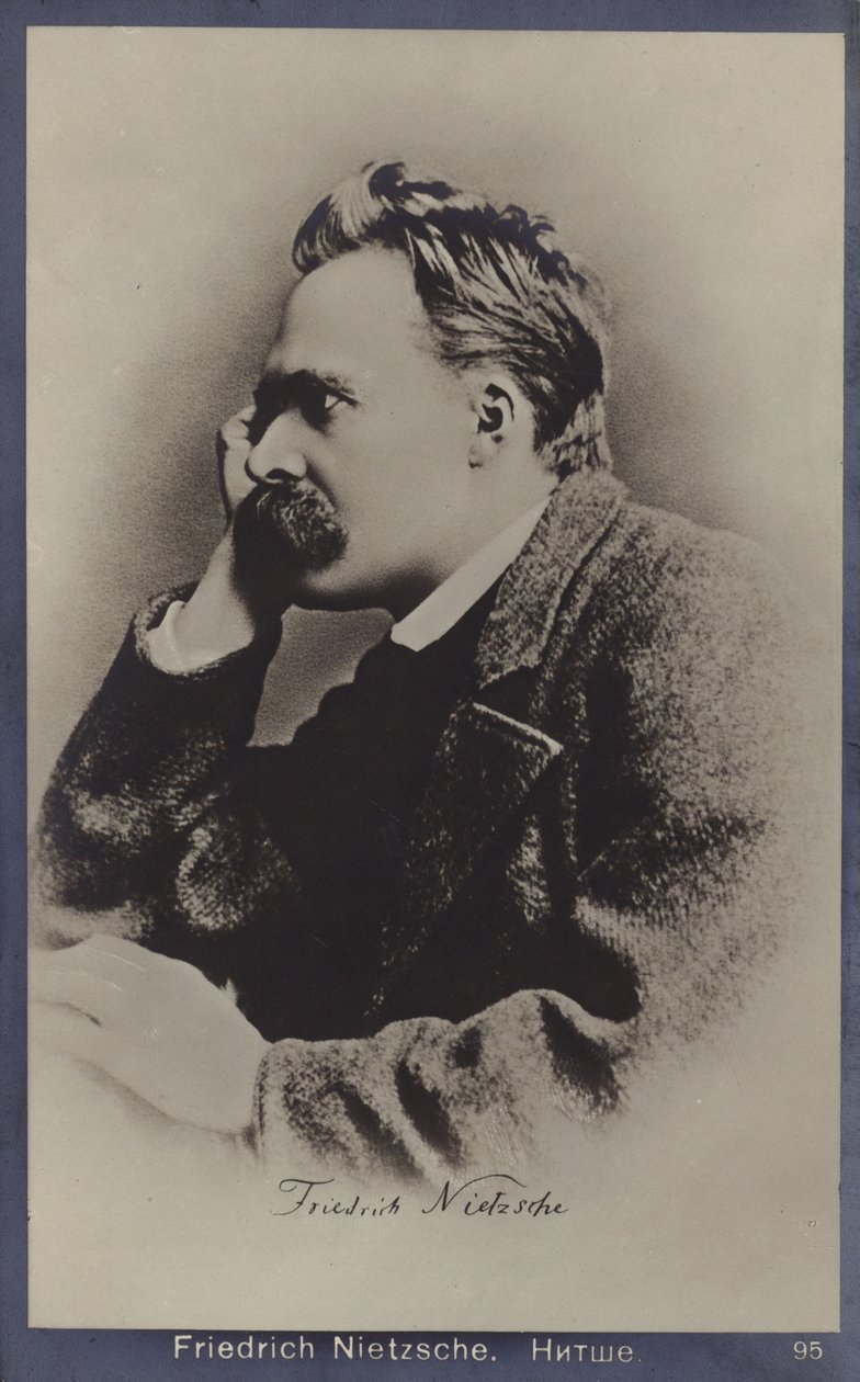 Friedrich Nietzche (1844-1900), filósofo e escritor alemão (fotografia a preto e branco) de German Photographer