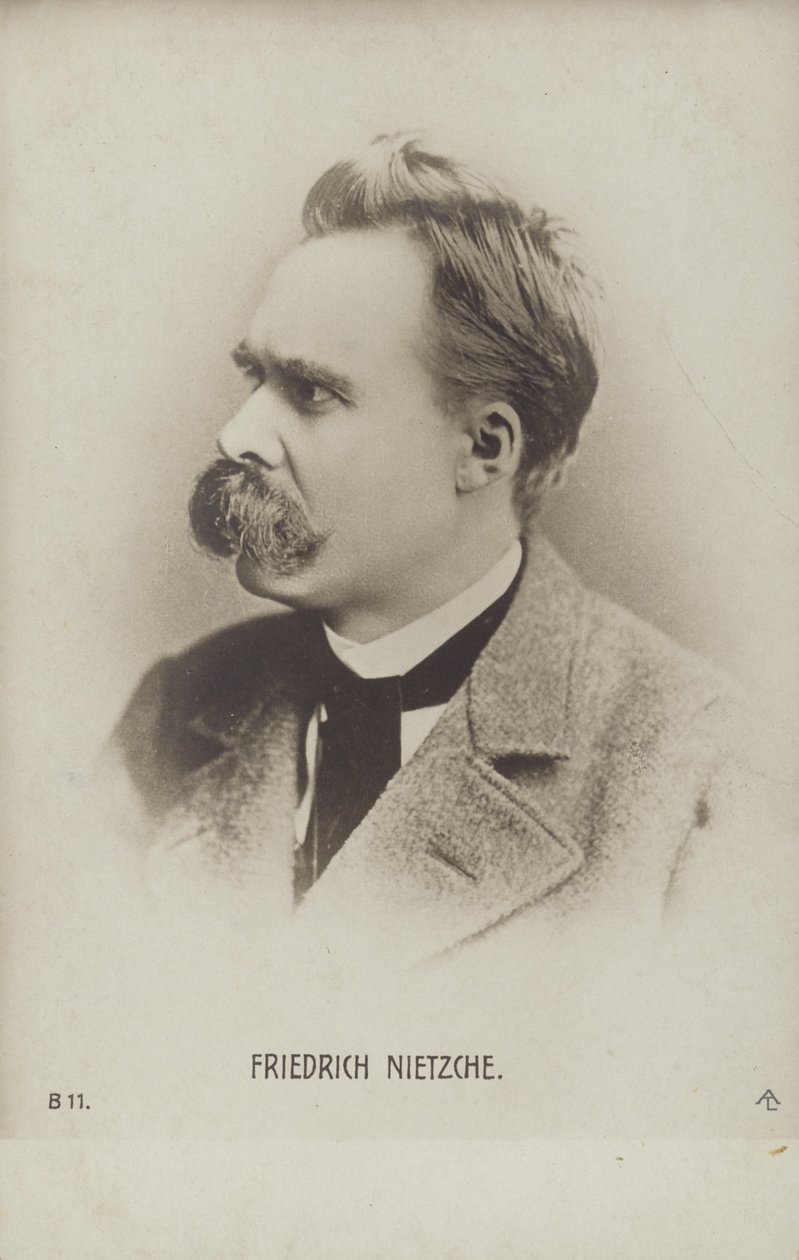 Friedrich Nietzche (1844-1900), filósofo e escritor alemão (fotografia a preto e branco) de German Photographer
