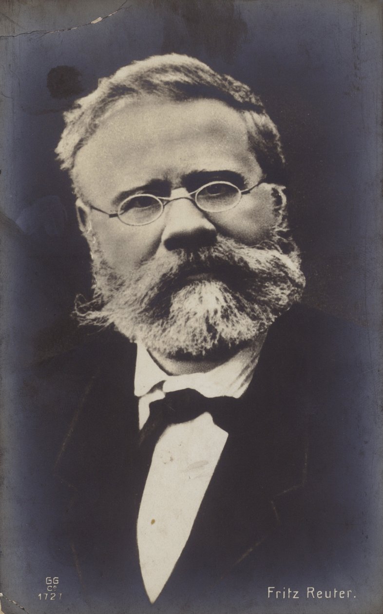 Fritz Reuter (1810-1874), romancista alemão (fotografia a preto e branco) de German Photographer