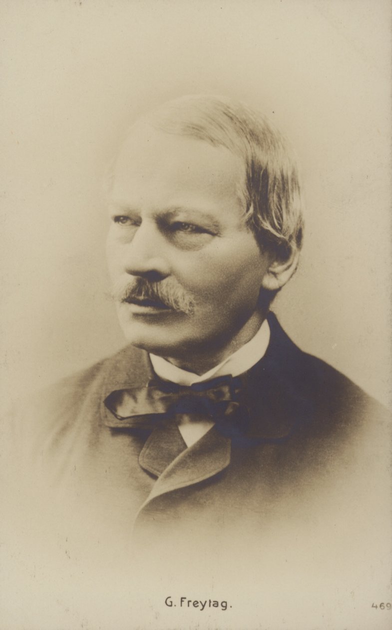 Gustav Freytag (1816-1895), romancista e dramaturgo alemão (fotografia a preto e branco) de German Photographer